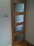 4 panel oak veneer shaker glazed